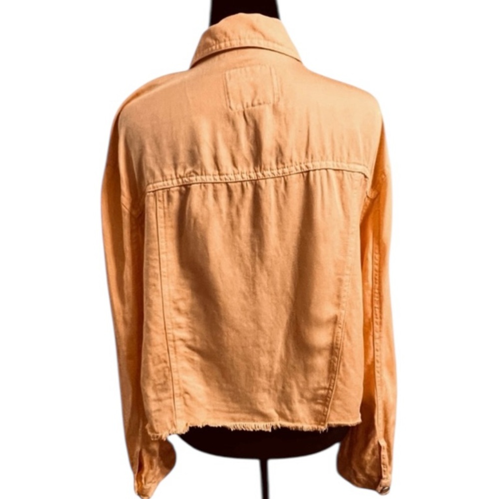 Sanctuary Peach linen blend Jacket Womens Size L - Picture 3 of 7